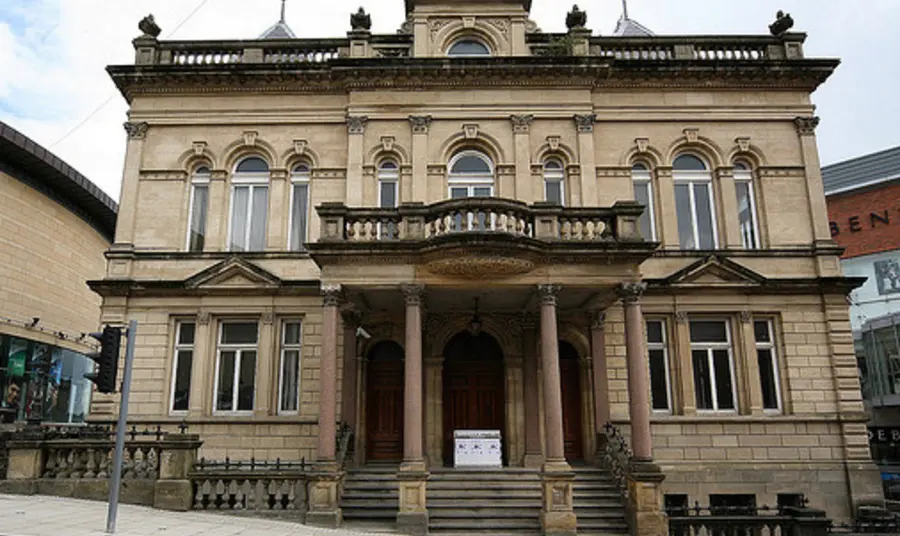 The front of a stately building