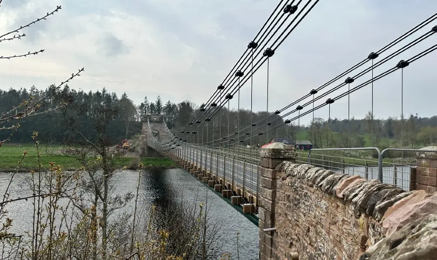 The Union Chain Bridge that connects England and Scotland