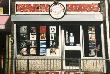 The storefront of Punch Records, taken in 1997