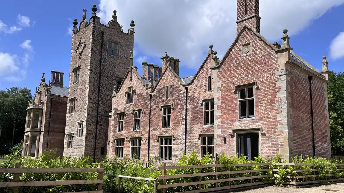 The exterior of Bank Hall in Bretherton, Lancashire