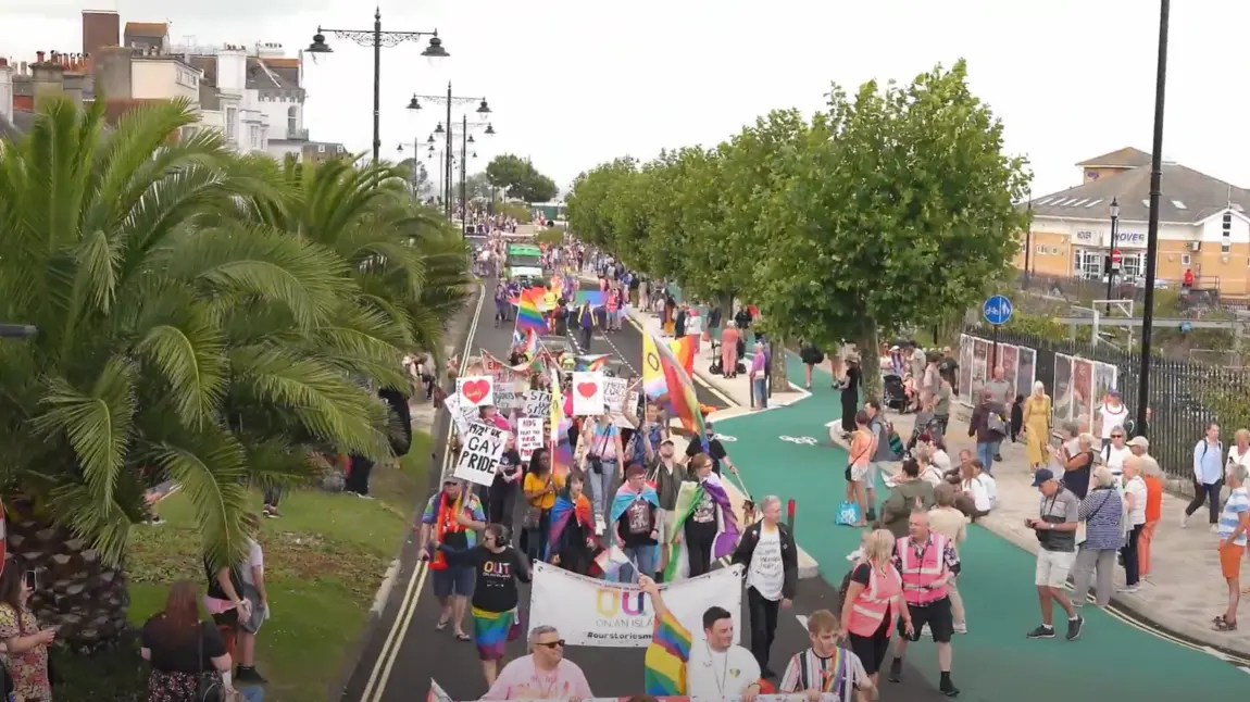 A Pride parade on the Isle of Wight