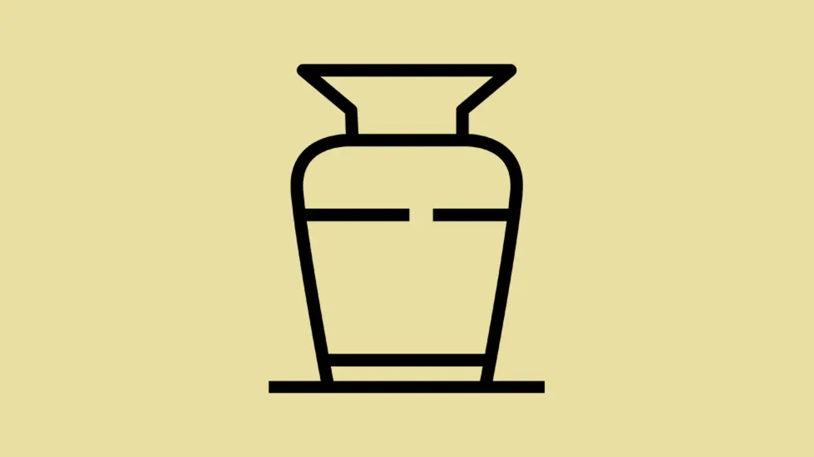 Image icon showing a simple outline of a vase, a museum object