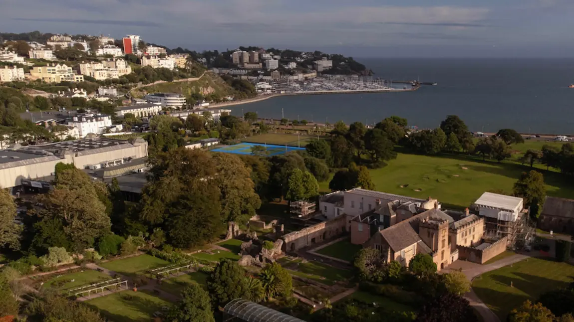 Torquay on the South Devon coast, with Torre Abbey in the foreground.