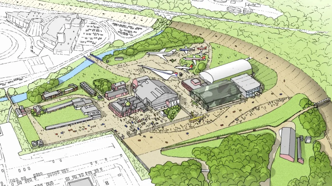 An artist's impression of how the Brooklands Museum will look following it's HLF-funded redevelopment