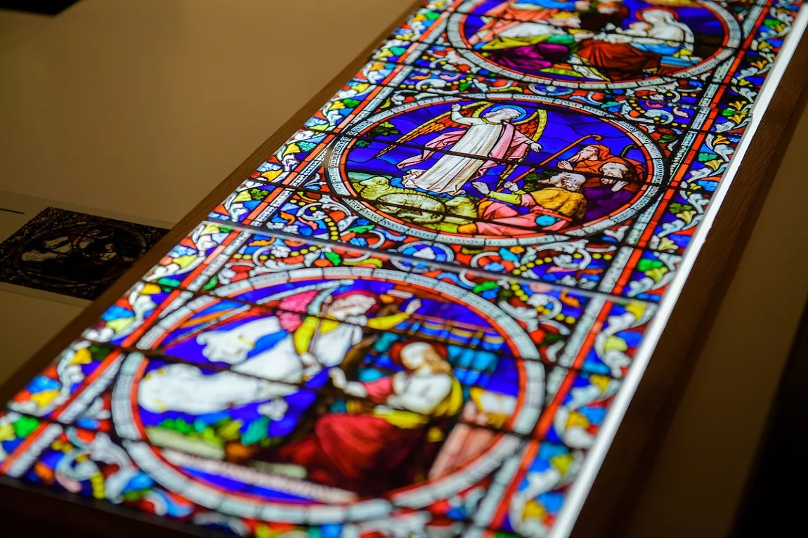 A colourful stained-glass window